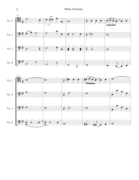 White Christmas Cello Quartet Page 2