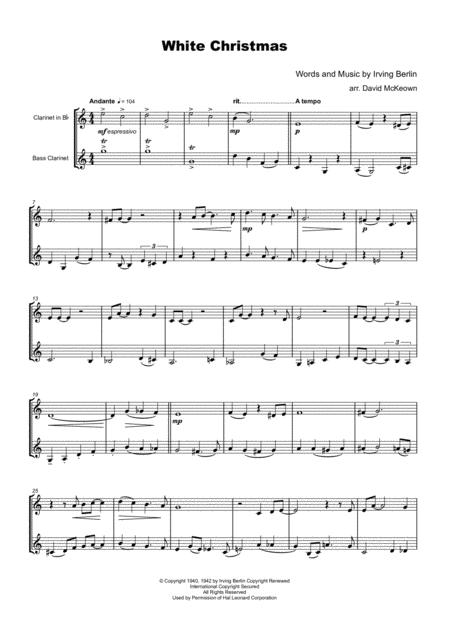 White Christmas Clarinet And Bass Clarinet Duet Page 2