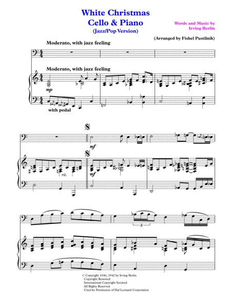 White Christmas For Cello Piano Page 2