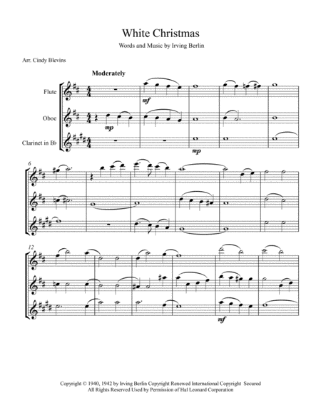 White Christmas For Flute Oboe And Clarinet Page 2