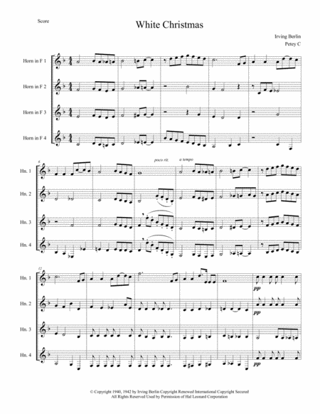 White Christmas For Horn Quartet Page 2