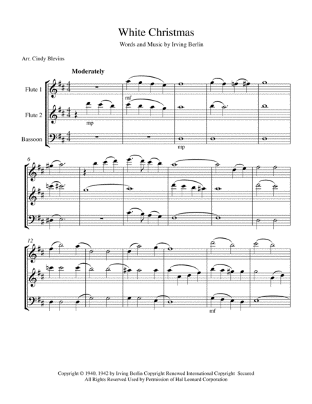 White Christmas For Two Flutes And Bassoon Page 2