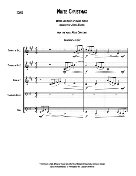 White Christmas From The Movie White Christmas Brass Quintet Page 2