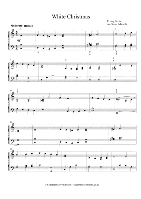 White Christmas Piano Solo Moderate Page 2