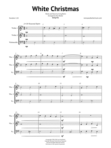 White Christmas String Trio Page 2