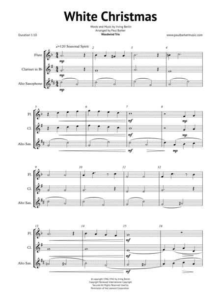 White Christmas Woodwind Trio Page 2