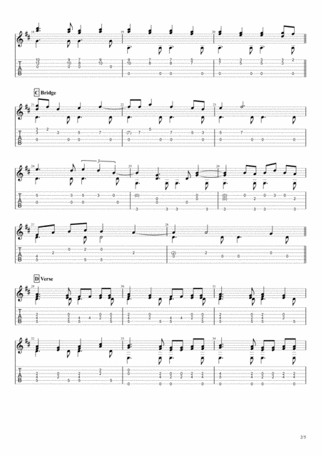 White Winter Hymnal Fleet Foxes For Solo Fingerstyle Guitar Page 2