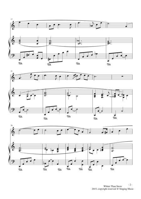 Whiter Than Snow For Instrument And Piano Page 2
