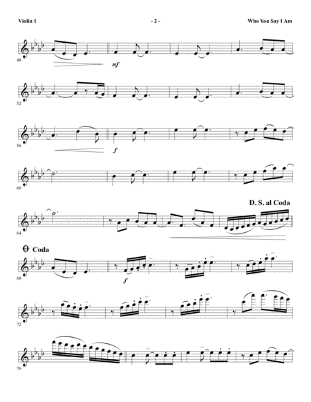 Who You Say I Am Arr Ed Hogan Violin 1 Page 2