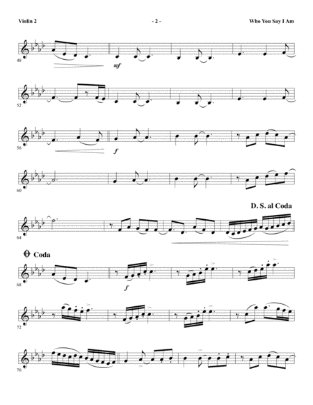 Who You Say I Am Arr Ed Hogan Violin 2 Page 2