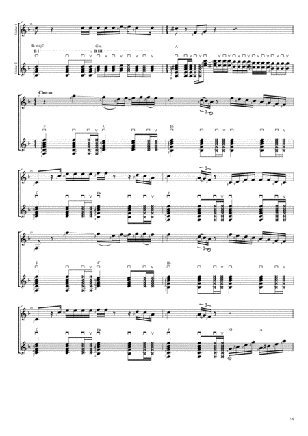 Wild World Duet Guitar Score Page 2