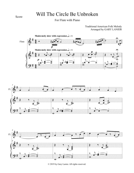 Will The Circle Be Unbroken Flute With Piano Score Part Included Page 2