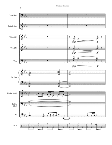 Window Dreamin Chicago Full Score Set Of Parts Page 2