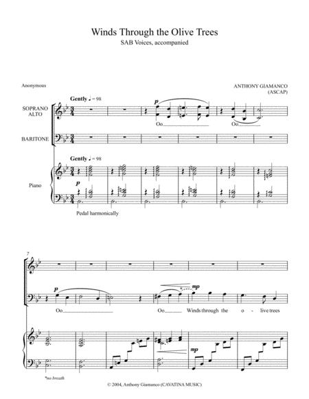 Winds Through The Olive Trees Sab Voices Piano Page 2