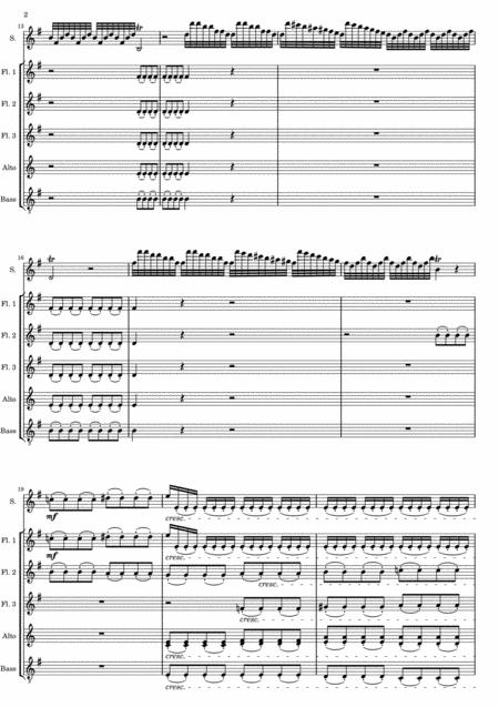 Winter Inverno From The Vivaldi World Famous Four Seasons 1st Movement For Flute Sextet Or Flute Choir E Minor Version Page 2