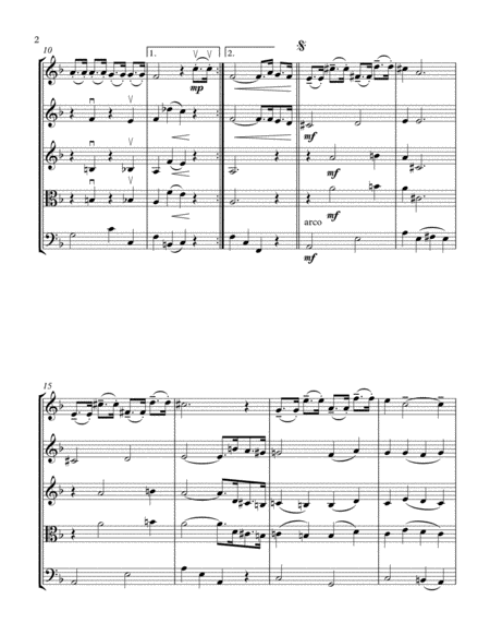 Winter Wonderland String Orchestra Quartet Score And Parts Page 2