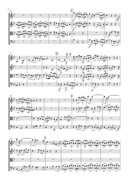 Wisch Ab Der Tranen Scharfe Lauge From Brockes Passion Hwv 48 For String Quartet Page 2
