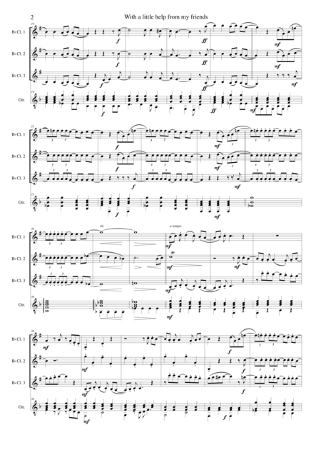 With A Little Help From My Friends For Clarinet Trio And Guitar Page 2