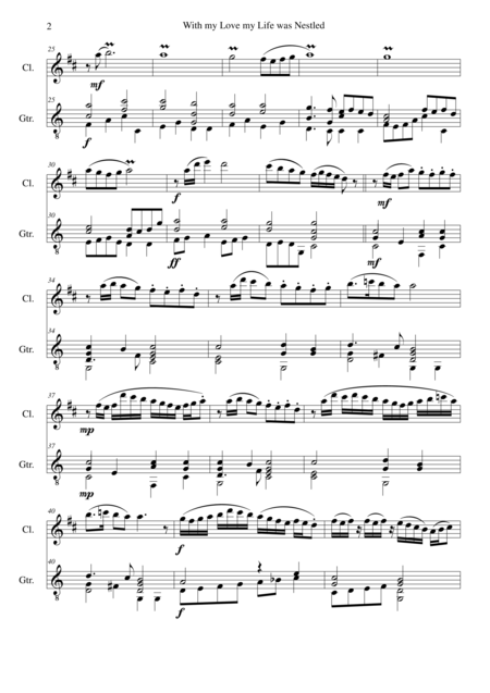 With My Love My Life Was Nestled With Variations For Clarinet And Guitar Page 2