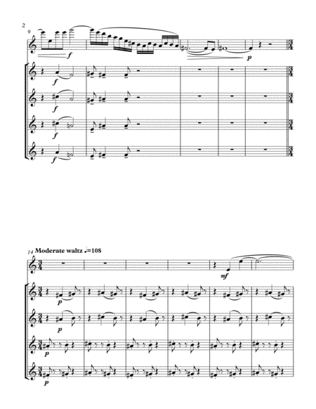 With The Flow For Violin And Sax Quartet Page 2