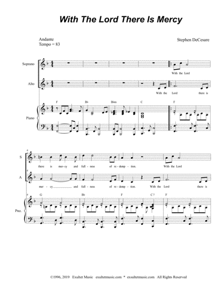 With The Lord There Is Mercy Duet For Soprano And Alto Solo Page 2