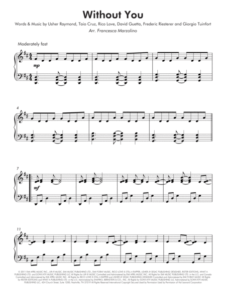 Without You Intermediate Piano Page 2