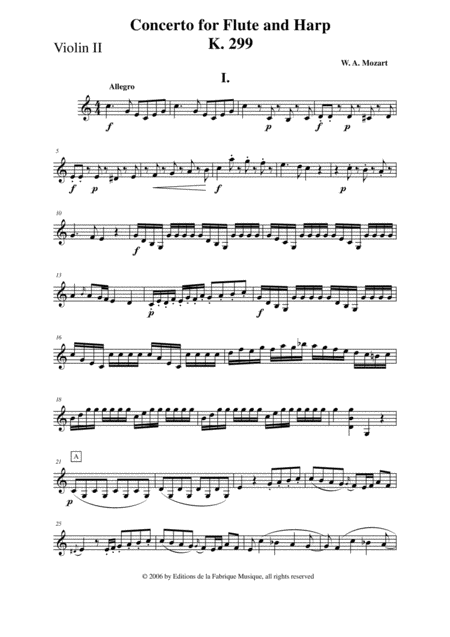 Wolfgang Amadeus Mozart Concerto For Flute And Harp K 299 Violin2 Part Page 2