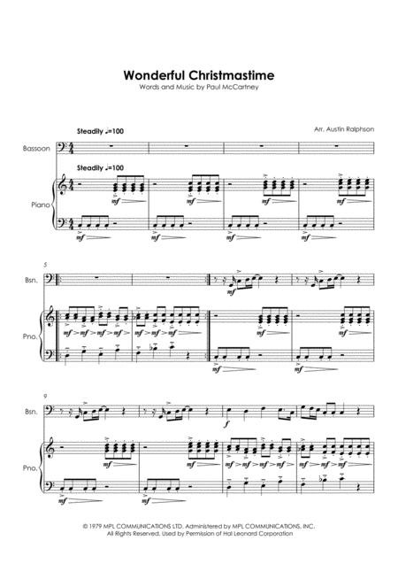 Wonderful Christmastime Bassoon And Piano Intermediate Level With Free Backing Track To Play Along Page 2