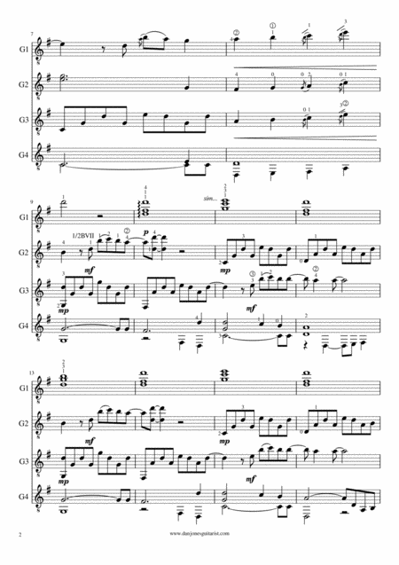 Wonderful Tonight Arranged For Guitar Quartet Page 2