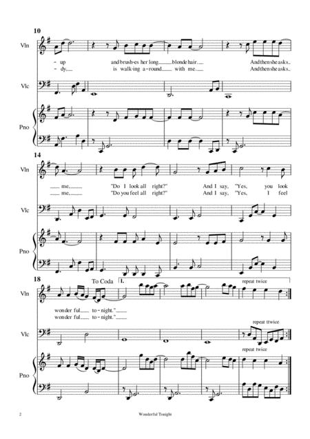 Wonderful Tonight For Piano Violin Cello Trio Page 2