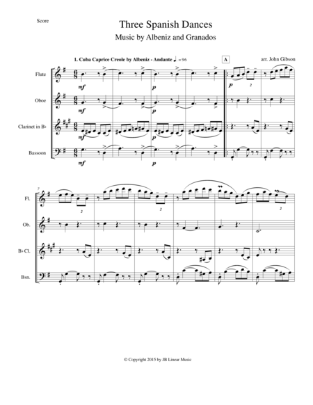 Woodwind Quartet 3 Spanish Dances By Albeniz And Granados Page 2