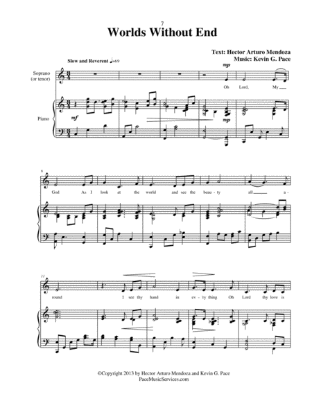 Worlds Without End Original Vocal Solo With Piano Accompaniment Page 2