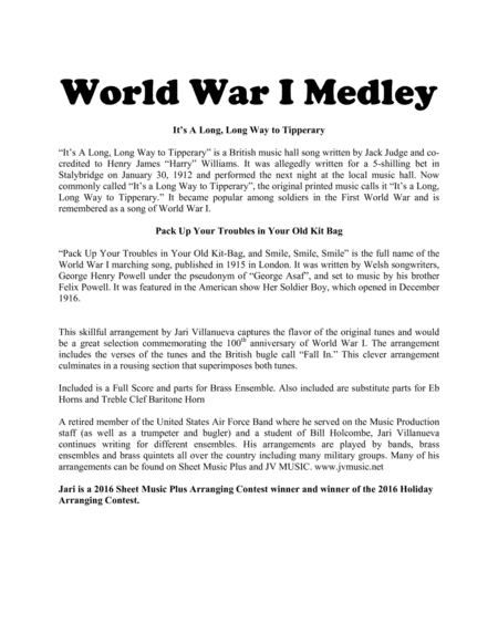 Wwi Medley For Brass Ensemble Page 2