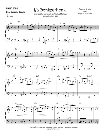 Ya Donkey Honk Piano Solo Page 2