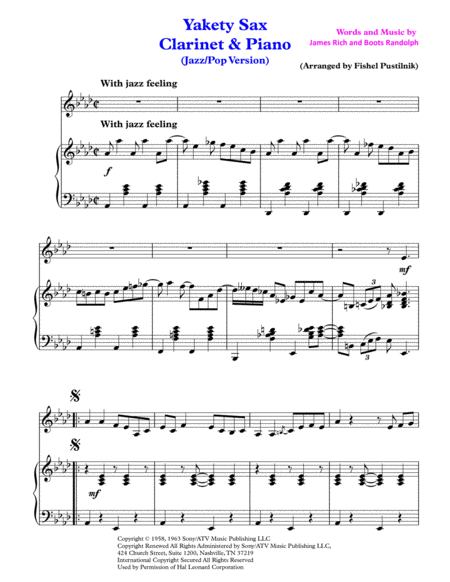 Yakety Sax For Clarinet And Piano Video Page 2