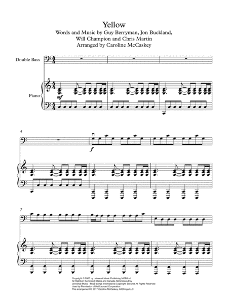 Yellow Double Bass Solo With Piano Accompaniment Page 2