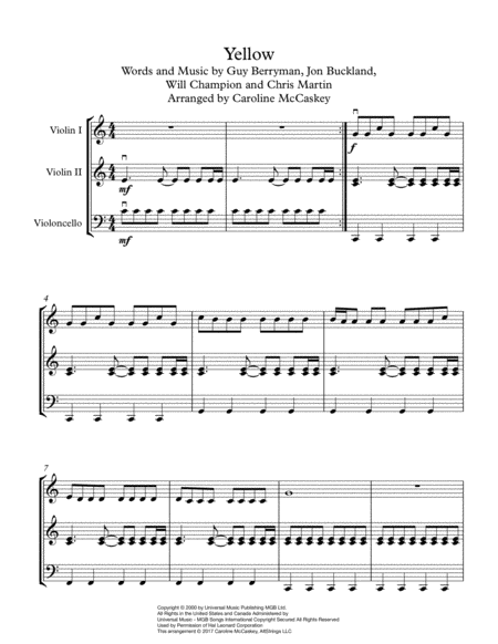 Yellow String Trio Two Violins And Cello Page 2