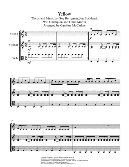 Yellow String Trio Two Violins And Viola Page 2