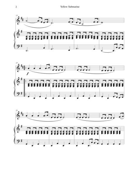 Yellow Submarine For French Horn With Piano Page 2