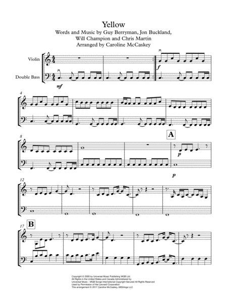 Yellow Violin And Double Bass Duet Page 2