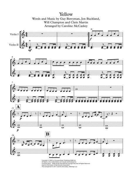 Yellow Violin Duet Page 2