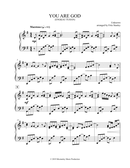 You Are God Engkau Allah Piano Solo Page 2