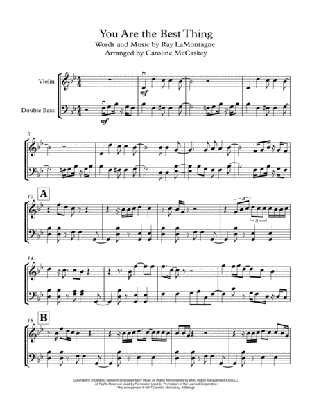 You Are The Best Thing Violin And Double Bass Duet Page 2