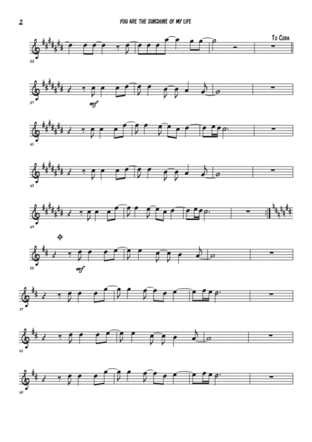 You Are The Sunshine Of My Life Trumpet Page 2