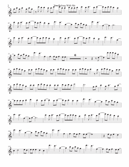 You Belong With Me Easy Key Of C Oboe Page 2