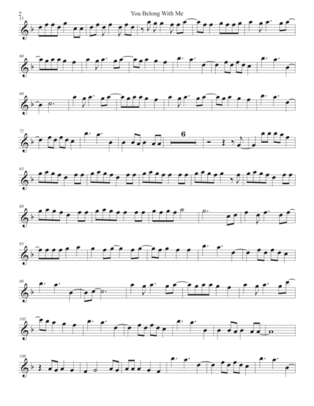 You Belong With Me Flute Page 2