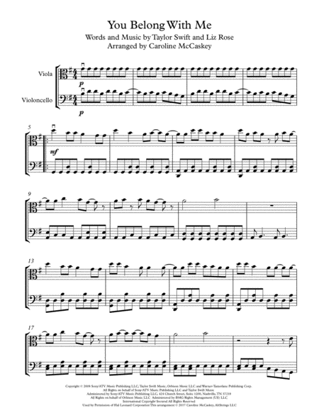 You Belong With Me Viola And Cello Duet Page 2