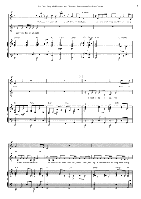 You Dont Bring Me Flowers Vocal Duet Piano Transcription Of The Original Recording Page 2