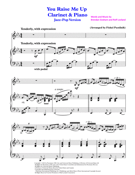 You Raise Me Up For Clarinet And Piano Jazz Pop Version Video Page 2