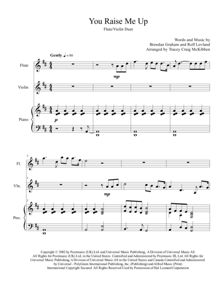 You Raise Me Up For Flute Violin Duet Page 2